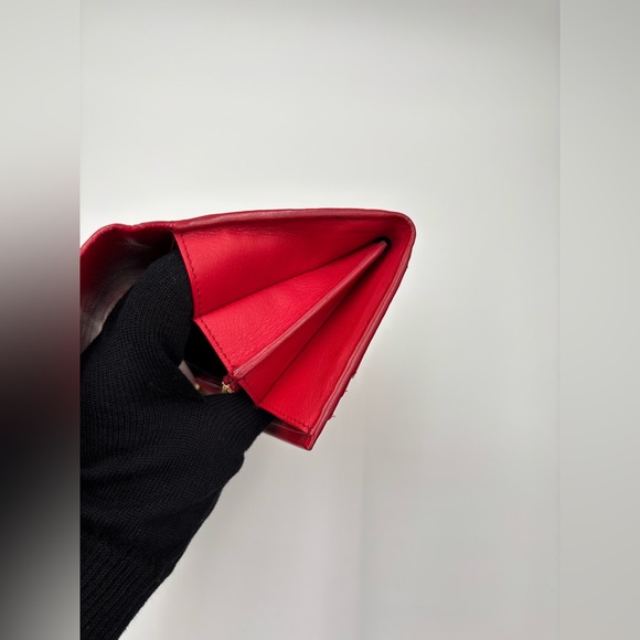 ❤️ Saint Laurent Classic Red Y Ligne Clutch Bag Wallet A210E7M8E - Picture 13 of 14